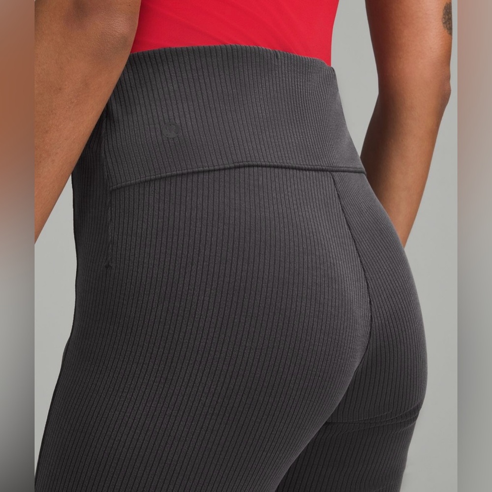 Black/Charcoal Ribbed Pants - Picture 3 of 10
